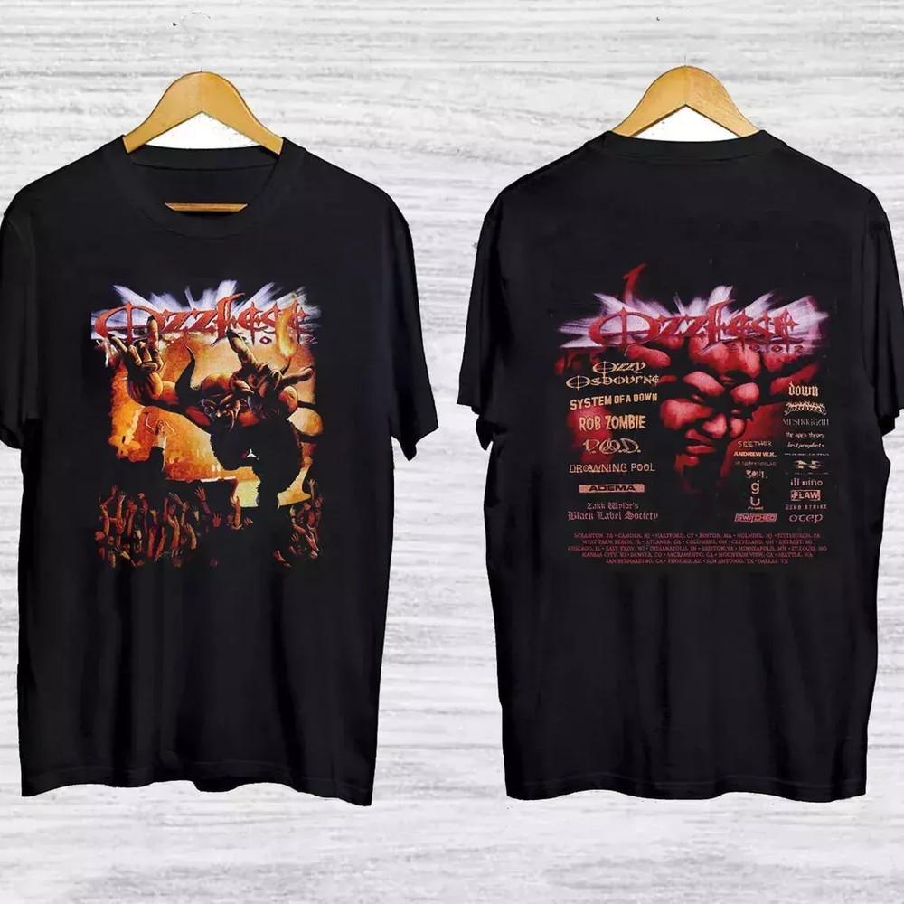 

HOT2002 Ozzy Osbourne Ozzfest Tour TShirt All Color Sizes S5XL Unisex T-Shirt XXL