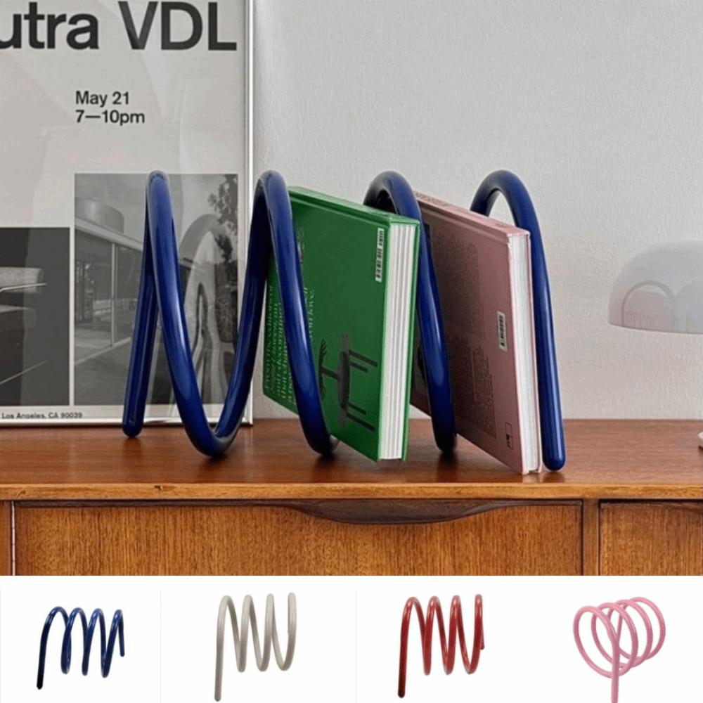 Spiral Bookcases Dopamine Color Bookshelf Fashionable Accessories Book Racks Study Decoration
