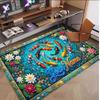 Koi Fish Theme Soft Crystal Velvet Rug Custom Name & Text Print Non Slip Floor Rug for Bedroom Living Room
