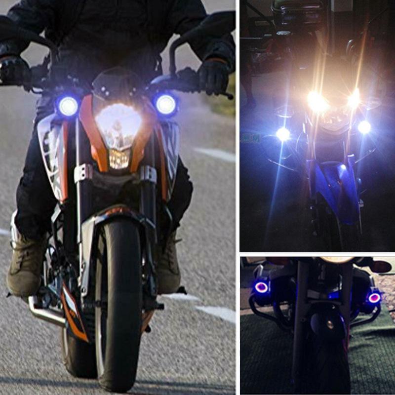 2Pcs U5 3000LM 125W Motorcycle Headlight Upper Low Beam LED Motorbike  Driving  Spot Fog Spot Bulb Light & Switch