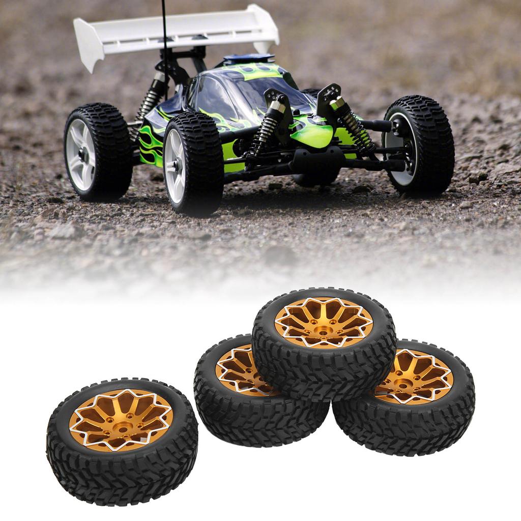 4Pcs 1Celsius10 Scale RC Car Wheels and Tires Aluminium Alloy Wheel   Rubb  Tires for 1Celsius10 Remote Control Car