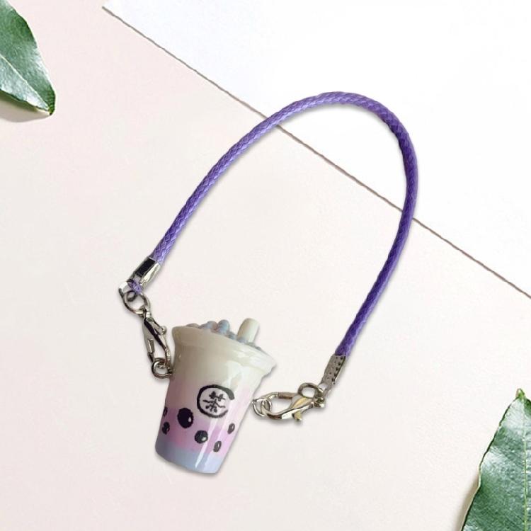 Customizable Bubble Cup Keychain Kit Purple Resin Craft Activity Bubble Teas Phone Charm For Stress Relief And Decors