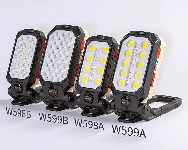 COB LED Work Light: USB Charge, Magnetic Hook, Power Display, Emergency Flashlight