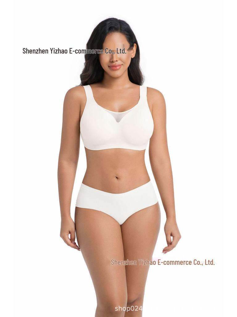 Plus Size Women's Wire-Free Bra with Side Support and Anti-Sagging Features
