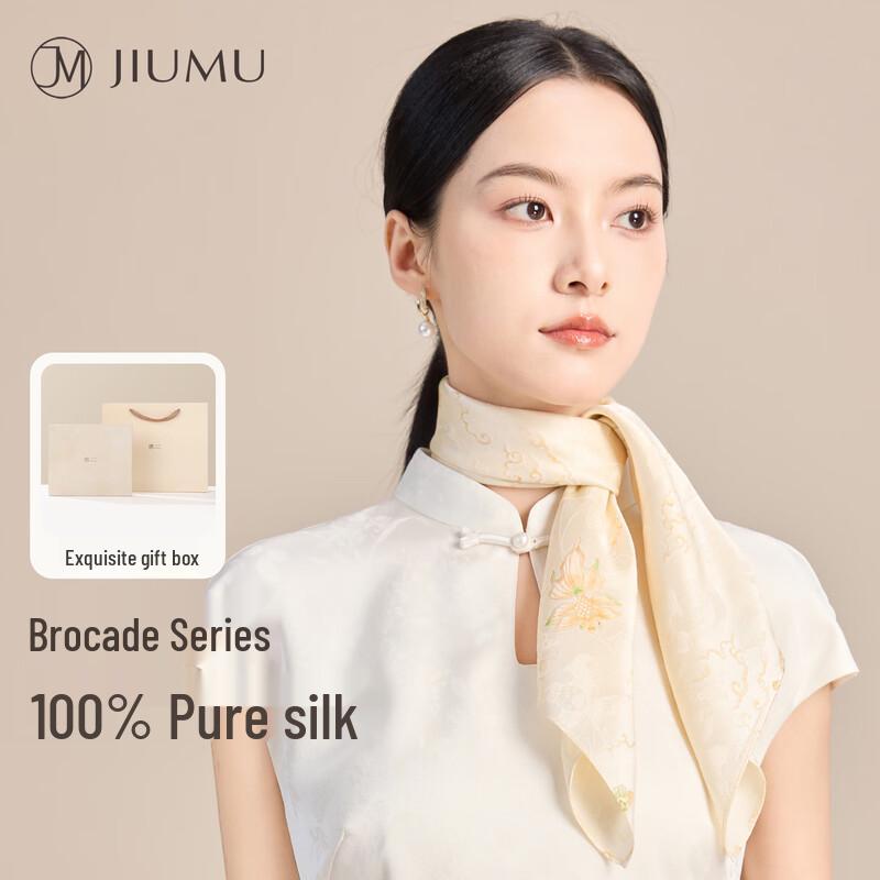 JIUMU 100% Mulberry Silk Square Scarf Shawl