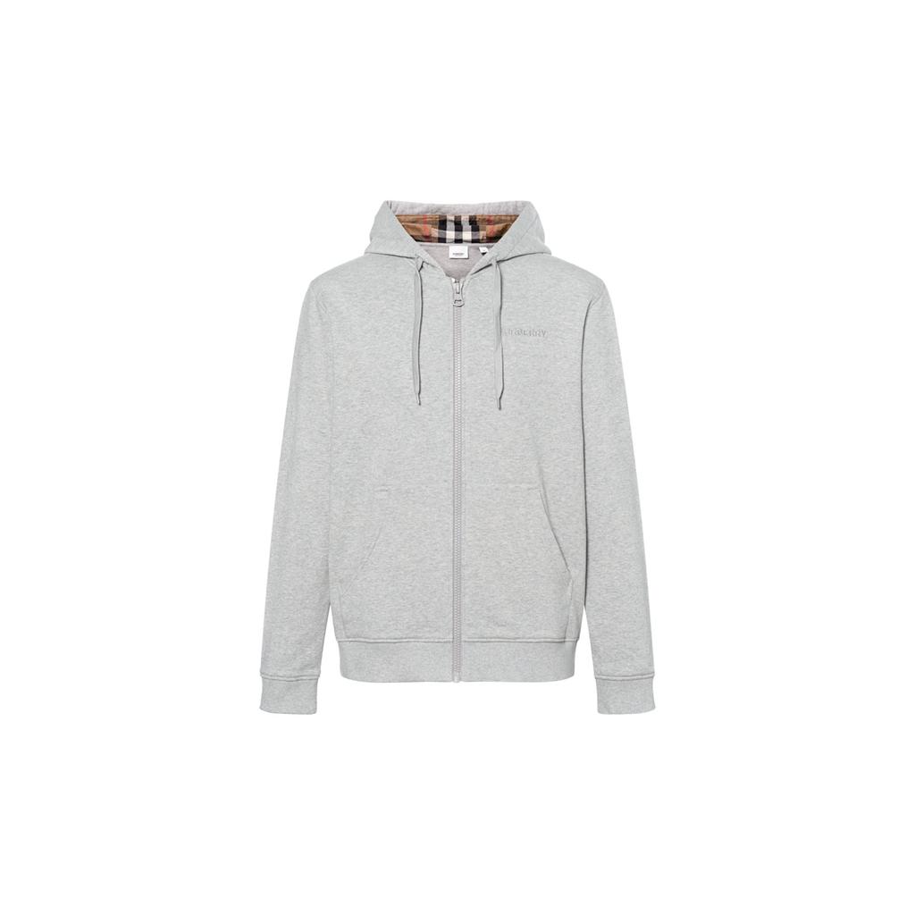 Burberry Hove Check Stickerei Logo Reißverschluss Hoodie 80847711