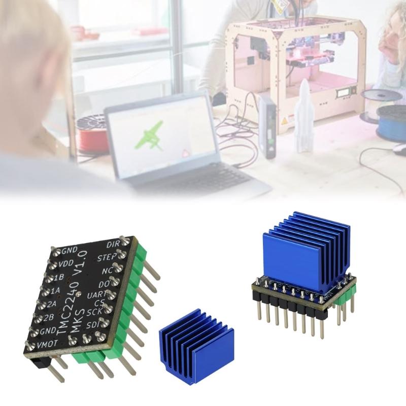 Drukarka 3D TMC2240 Sterownik Silnika Krokowego Moduł Sterownika Krokowego do Kontrolera Drukarki 3D z Akcesoriami Chłodzącymi