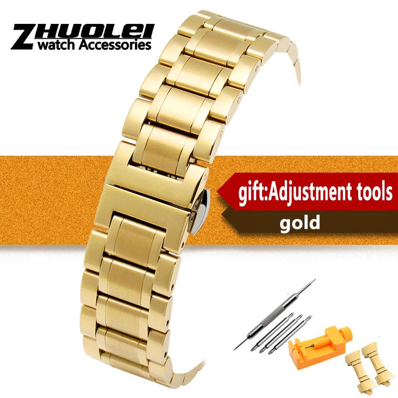 Watch Bracelet For Any Brand Wristband Stainless Steel 14 15 16 17 18 19 20 21 22 23 24mm with Curved Strap Accessories Bands