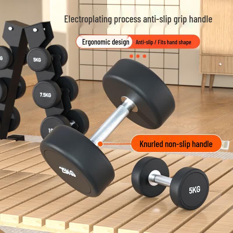 Rubber-Coated Fixed Dumbbell & Rack Sets
