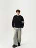 Men's Autumn/Winter High-End Trendy Three-Stripe Round-Neck Knit Sweater Jacket