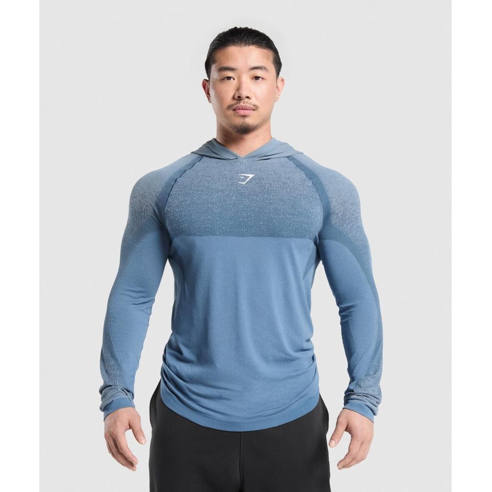 

Gymshark Shadow бесшовная толстовка с капюшоном выцветшая синяя A1b1w Ucmg 3XL
