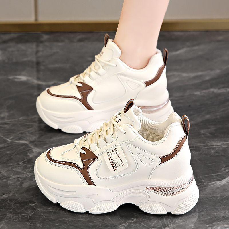 Inner Height-increasing Dad Shoes 2025 New Women's Spring and Autumn Thick-soled Air Cushion Shock-absorbing Sports Shoes Show Smaller Casual Women'