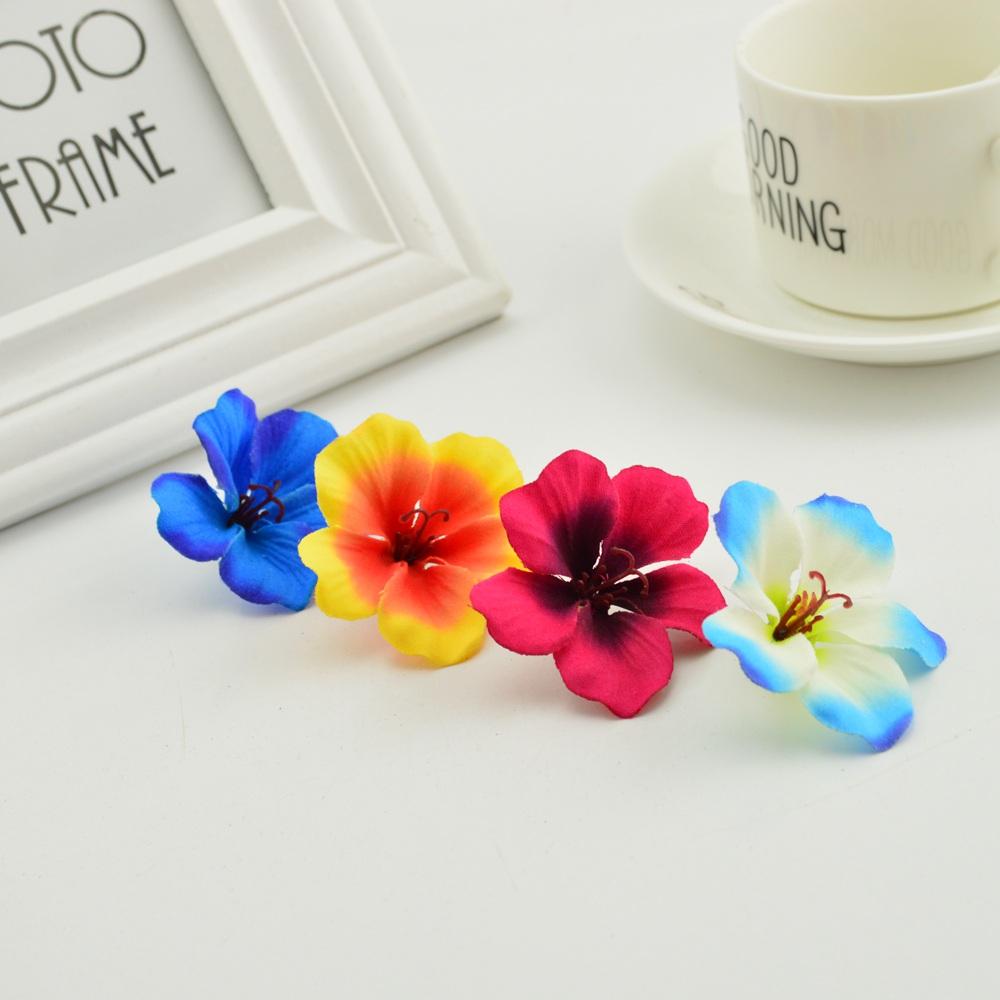 20PCS Cheap Artificial Flowers Orchid for Home Wedding Decoration Accessories Pompon DIY Wreath Needlework Silk Cherry Roses