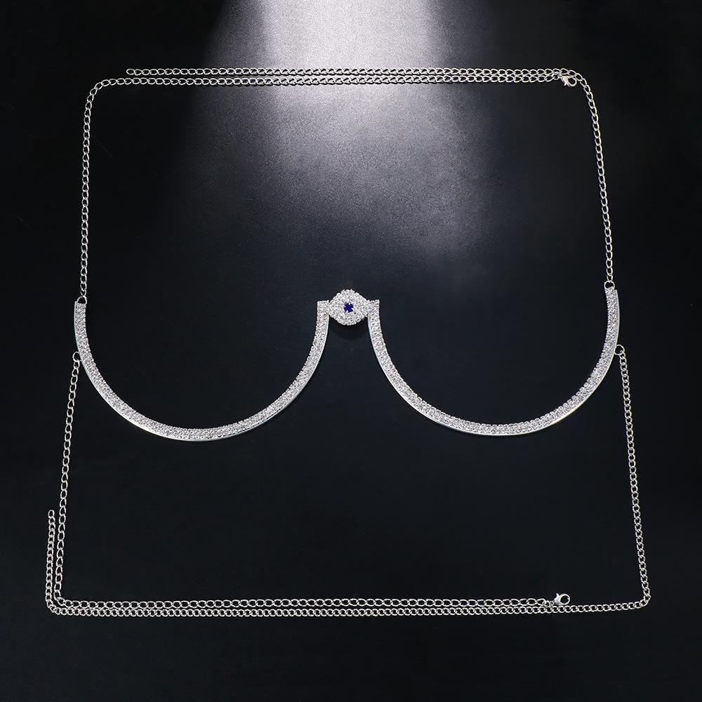 Rhinestone Evil Eye Chest Bracket Bras Chain Body Sexy Bikini Crystal Body Chain Women Trendy Bra Jewelry Sexy