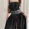 Wide Leather Waist Belt Vintage Women's Dress Belt Retro Cross Rivet Belt  Streetwear