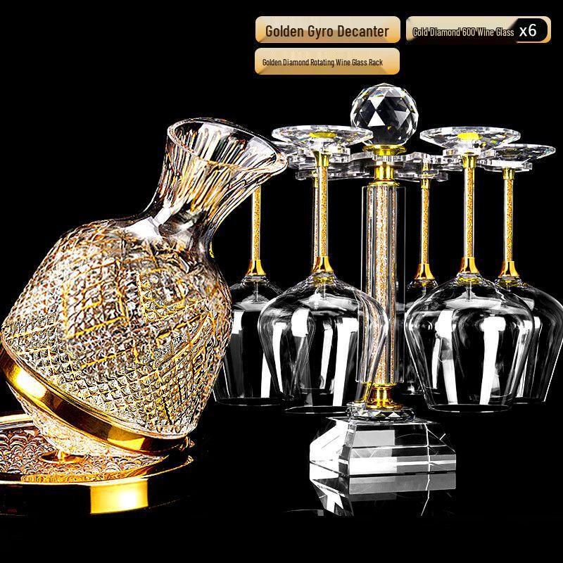 Naijiang Luxury Gold Diamond Wine Glass & Decanter Set