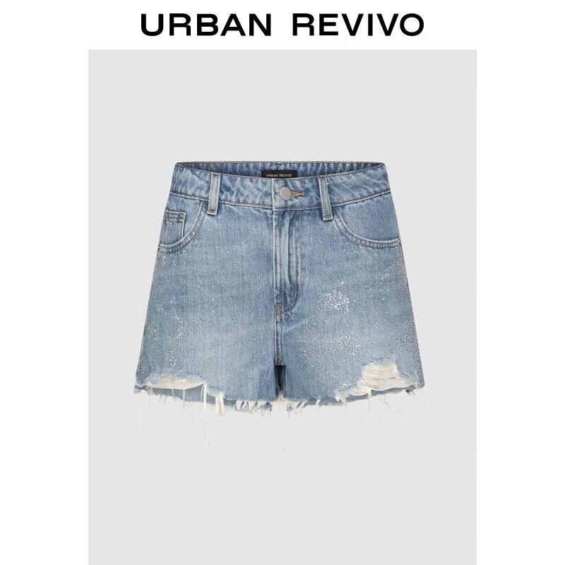 

UR Women s 2025 Fall Retro Casual Distressed Frayed Denim Shorts 25