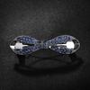 Clip de Primavera de Circonita Blanca Flor de Pedrería Brillante Clip Superior Clip Horizontal Elegante Adorno para el Cabello de Moda para Madres