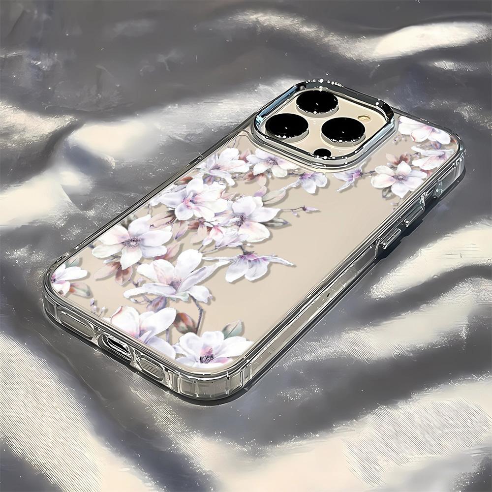 Pink Big Flower Phone Case For IPhone 17 Air 16 15 Pro 14 Plus 13 12 11 X Xr Xs Max 8 7 SE Soft Cover Case Funda 16 15 14 Plus