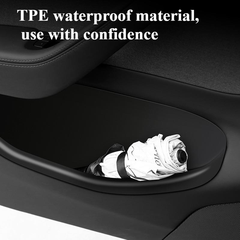 TPE Car Door Side Storage Box Full-Cover for Tesla Model Y Juniper 2025 Front and Rear Door Tray Organizer Waterproof Pocket Box