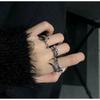 Women's Gradient Gem Three-Piece Ring Set - Elegant, Irregular Design