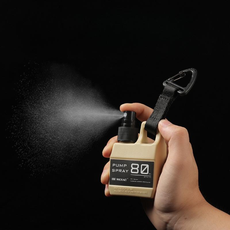 1Pc 80ml Empty Spray Bottle Plastic Outdoor Portable Hanging Liquid Container for Alcohol Sterilization Travel Accessories Tools