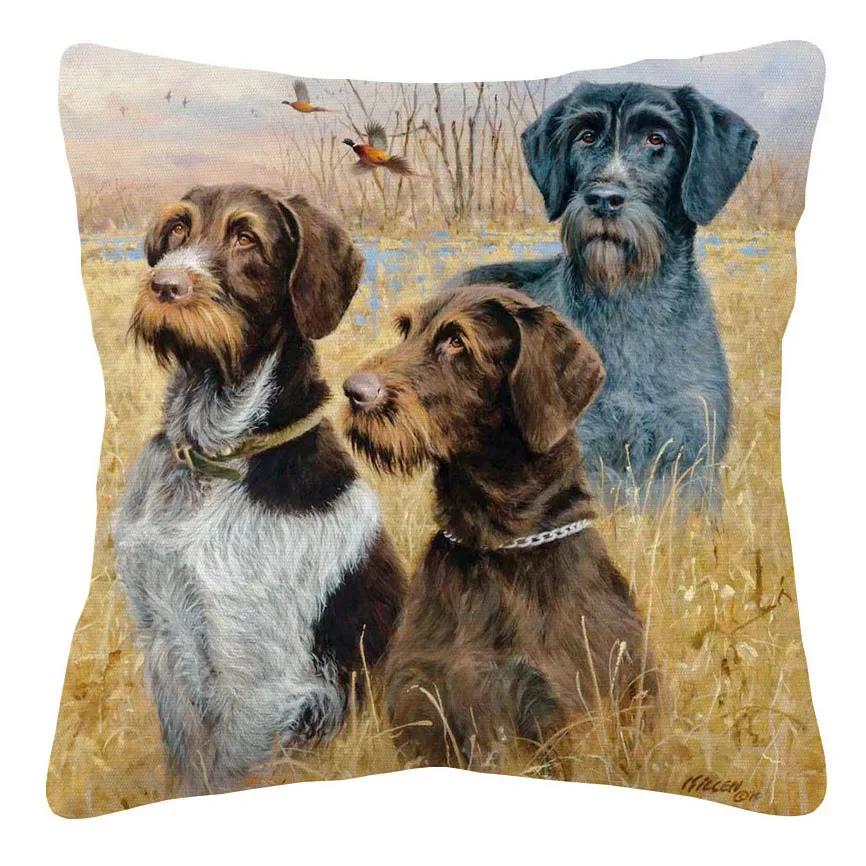 German Shorthaired Pointer Dog Yellow Labrador Cushion Cover Home Decorative Sofa Throw Pillow Case