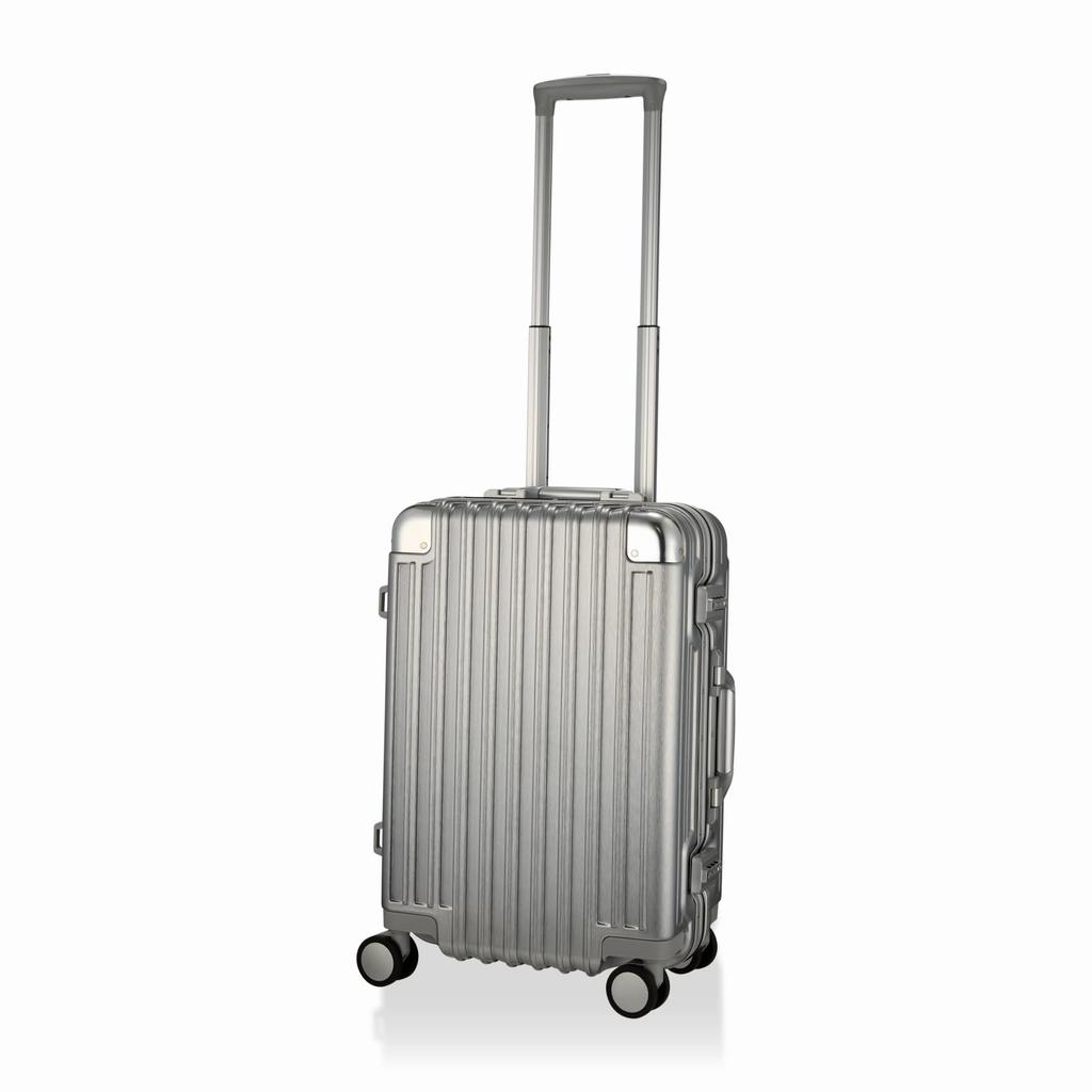 [Sifre] TRIDENT TRI1030 Hard Suitcase, Aluminum-Look, 33L, 3.8kg, Silver, Made In Japan with a 5-Year Warranty.