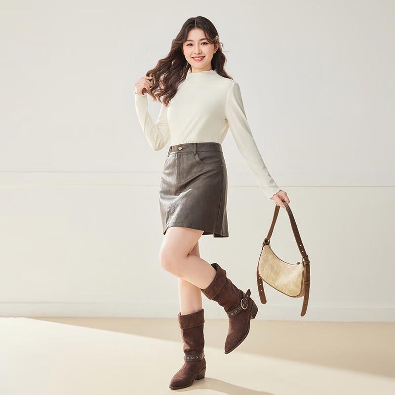 IEF Women's Korean Style Plus Size Versatile Base Layer Top