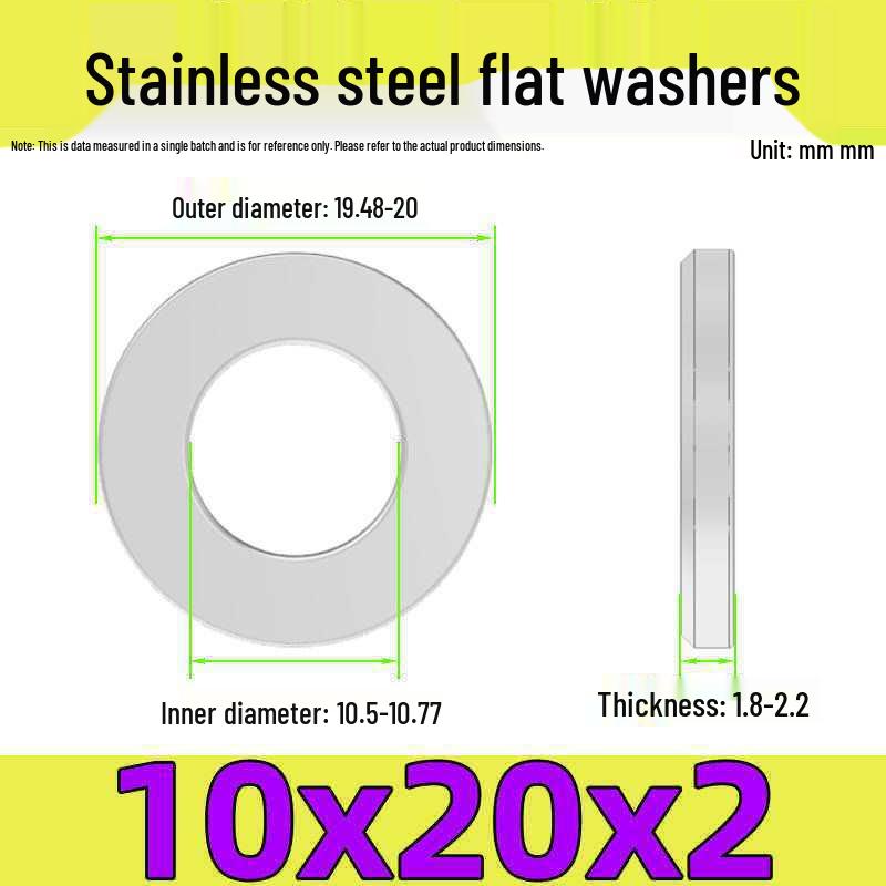 Stainless Steel Flat Washer Gasket, No Burrs, GB97 Standard (201/316/304)