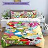 Alice Wonderland Adventure Printed 3pcs Bedding Set Soft Microfiber 1 Duvet Cover And 2 Pillowcases Home Bedroom Decor Xmas Gift K1863