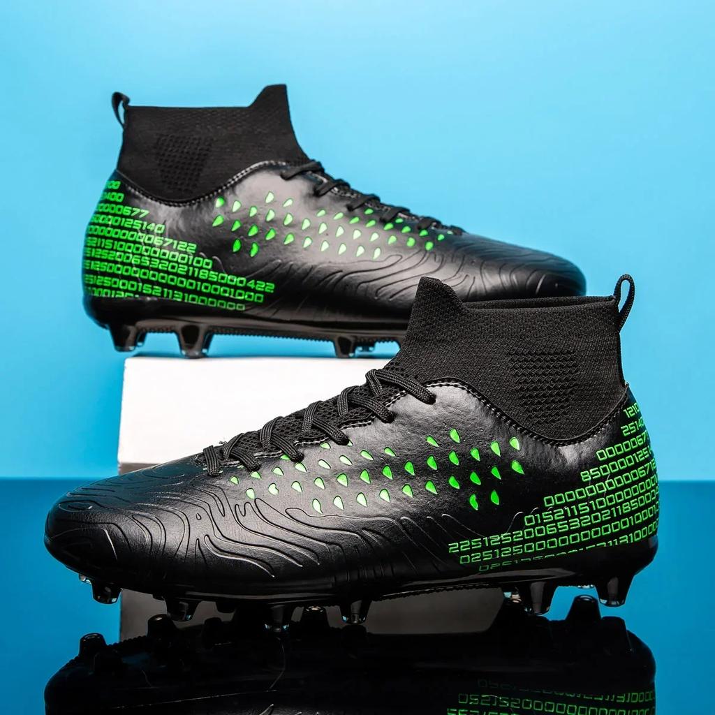 High-top Society Soccer Shoes Football Boots Men Ultra-light Kids Boy Turf Futsal Cleats Children's  Sports Training Footwear