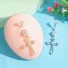 Piercing do pępka z ozdobą w kształcie krzyża ze stali nierdzewnej 316, długi wiszący kryształowy piercing pępka, biżuteria dla kobiet, modny dodatek do ciała