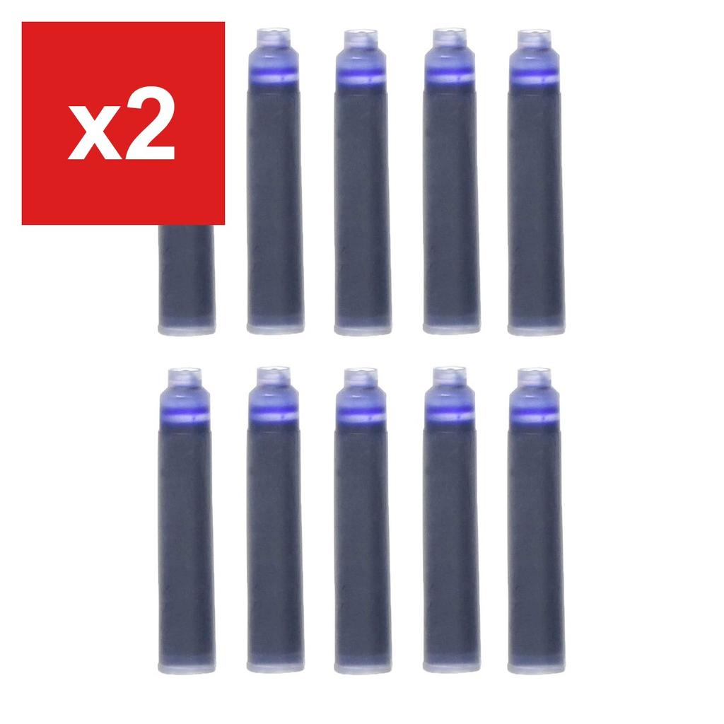 Xezo Blue Ink Cartridges for Fountain Pens, 10-Pack