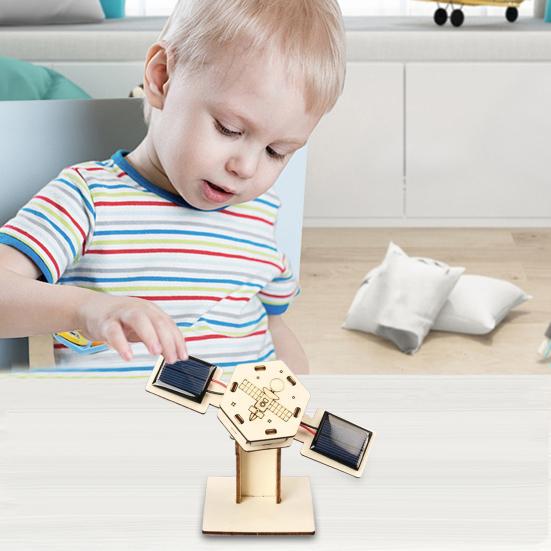 1/2Pcs DIY Artificial Satellite Model Kit Educational Handmade Wooden Puzzle Satellite Model Kids Science Exploration Projects STEM Toy Space Gift