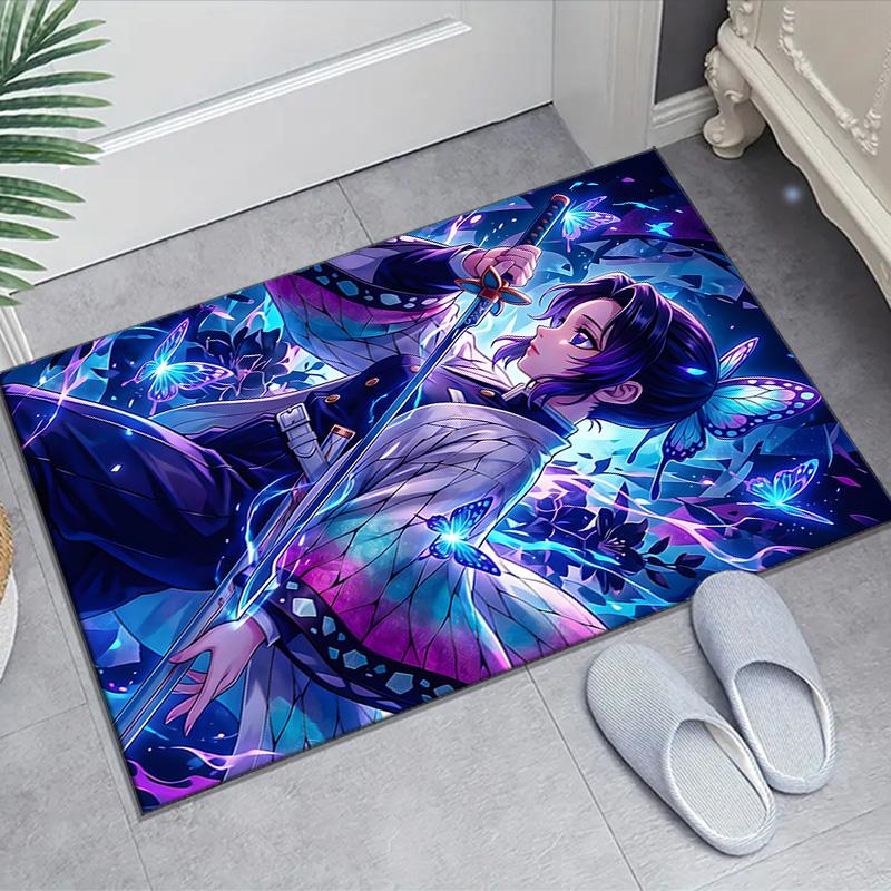 Kochou Shinobu Design Area Rug - Non-Slip, Soft & Cozy Floor Mat for Living Room, Bedroom, Office - Indoor/Outdoor Decorative Carpet