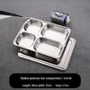 304 Stainless Steel 4-Compartment Meal Tray with Lid