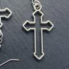 Gothic Hollow Cross Dangle Earrings Simple Ear Hooks Punk Style Drop Earrings Statement Jewelry Gift for Women Men