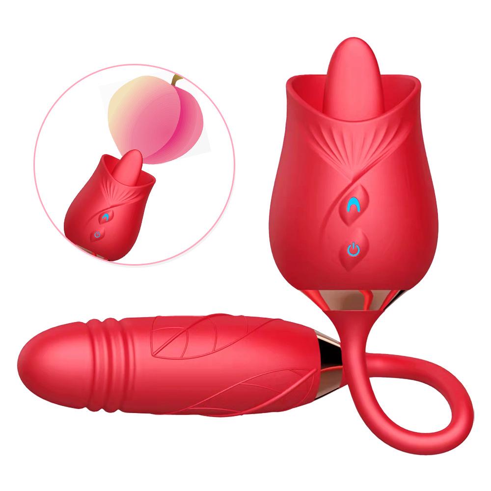 Rose Flower Vibrator: Telescopic Clitoral Stimulator & Suction/Blowing Sex Toy for Women