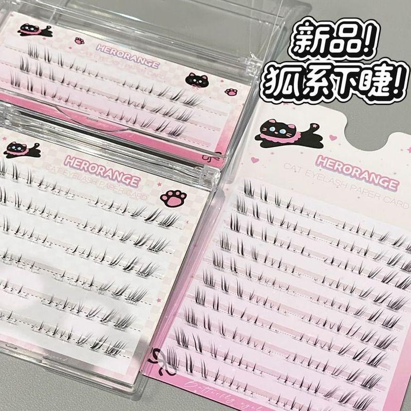 LuxeFlutter - Natural Fox Eye Cluster Low False Eyelashes