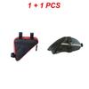 2Pcs Motorcycle Bicycle Front Tube Triangle Bag + Tail Saddle Bag Set Front Tube Frame Pouch Saddle Tool Kit Bag