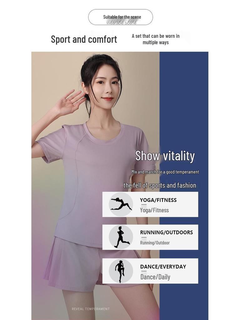 Plus Size Women's Quick-Dry Short Sleeve Sports Top for Yoga & Running