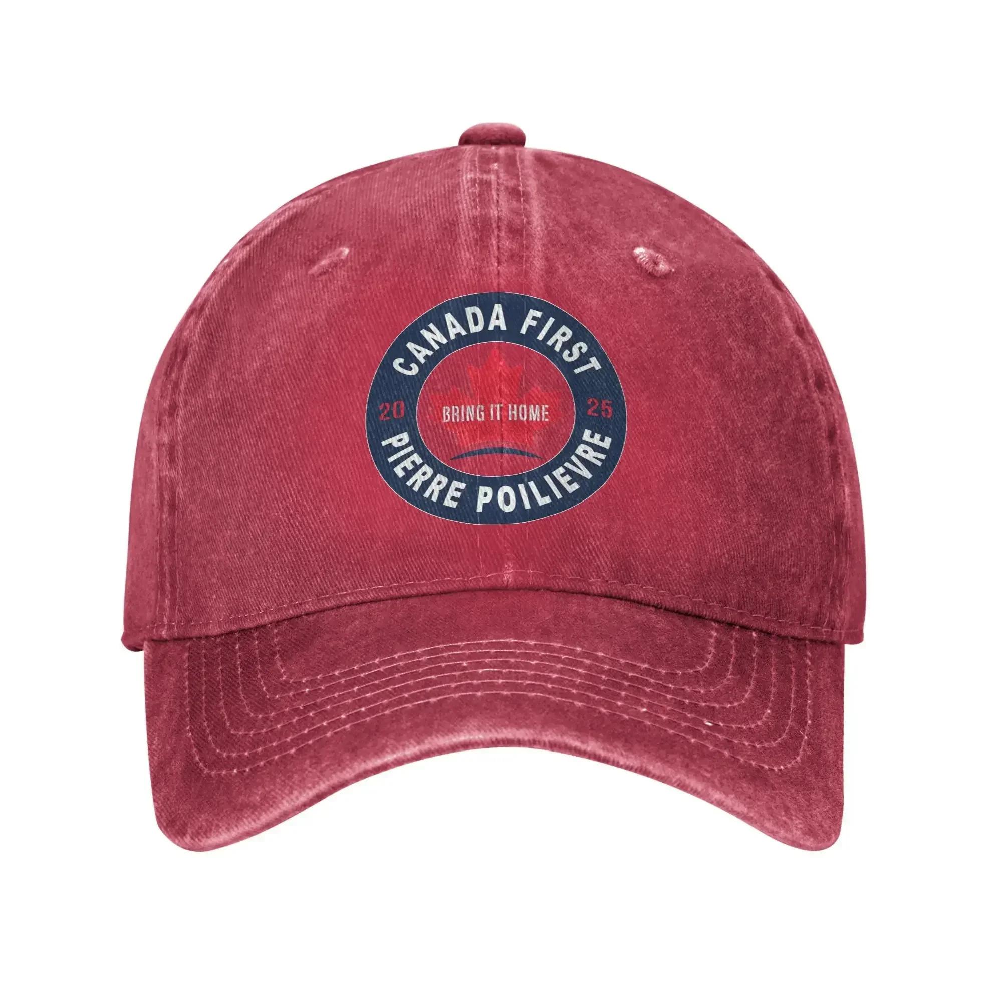 Canada First Pierre Poilievre Printed Caps for Unisex Women Cotton Trucker Hat Causal Wear Baseball Cap Adjustable One Size