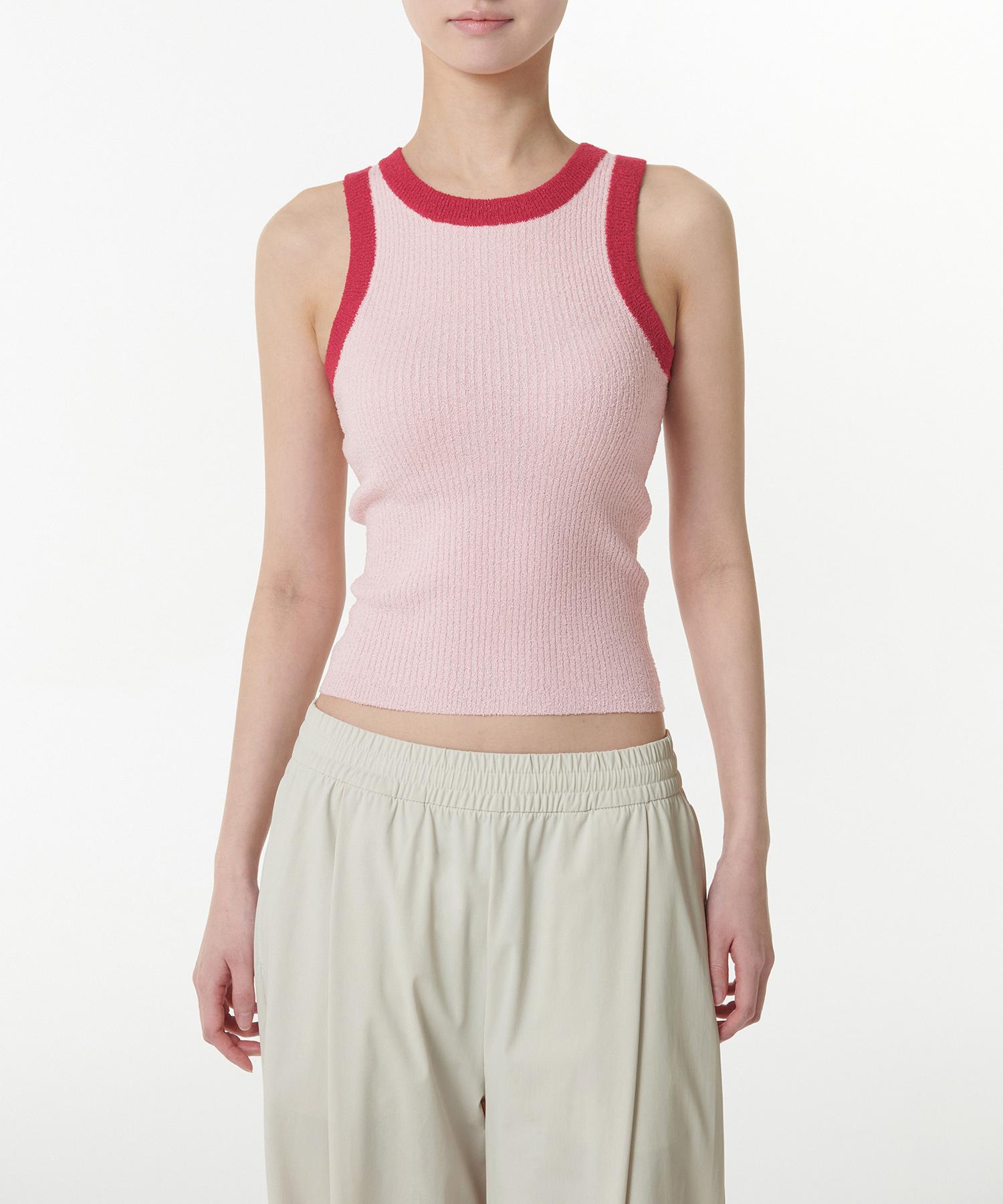 Musinsa Standard Woman Women S Mini Boucle Ringer Knit Sleeveless Top [Pink] Pink/L