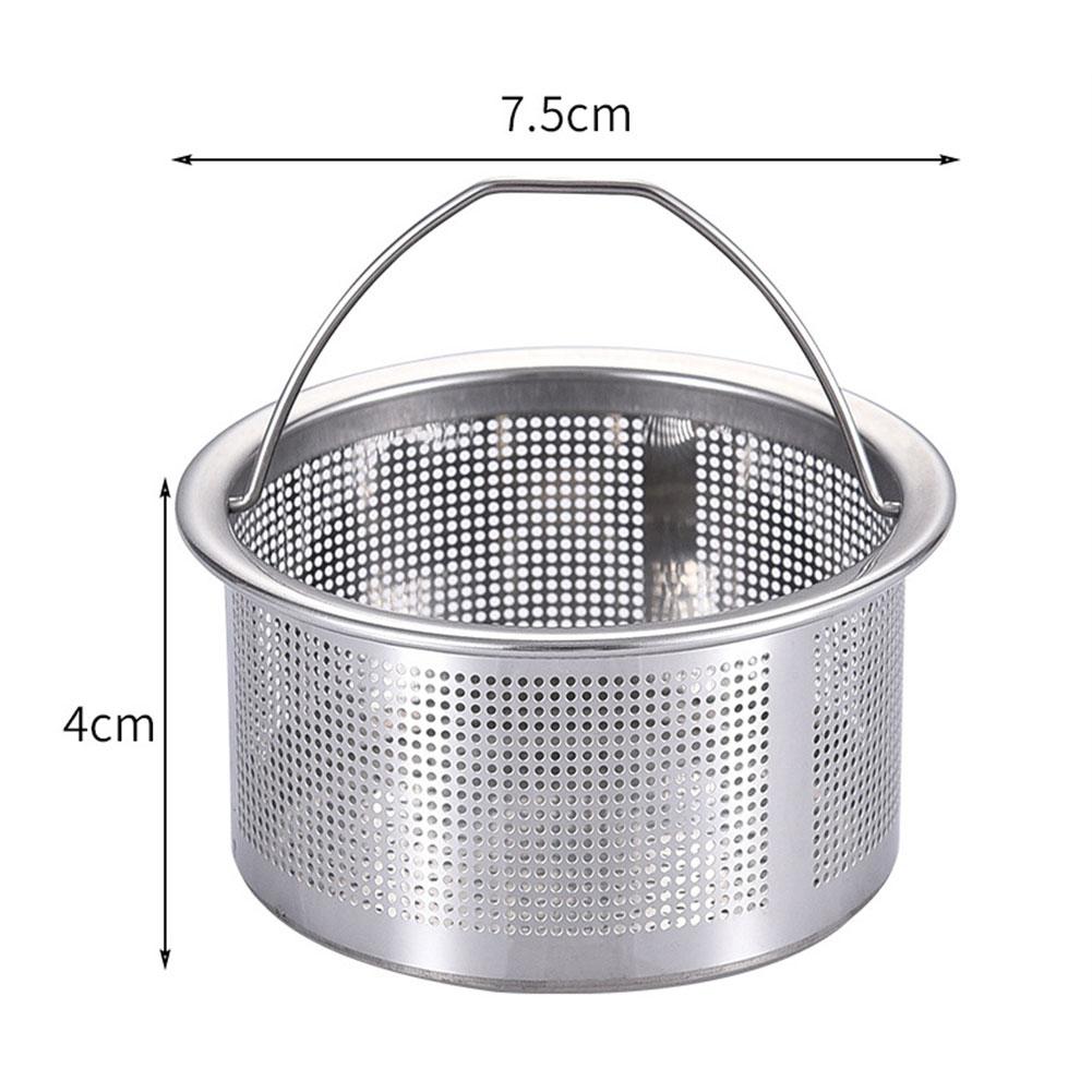 Colador de Fregadero de Cocina de Acero Inoxidable Cesta Filtro de Desagüe para Fregadero con Asa Filtra Desperdicios de Cocina Accesorios de Cocina