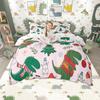Homewish Christmas Dinosaur Duvet Cover Set for Kids, Cute Cartoon Dino Bedding Set, Kawaii Animal Comforter Cover Set