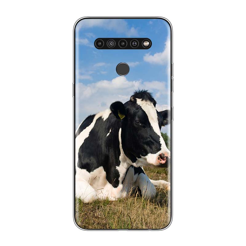 Cute Animal Cow For LG V60 V50S V50 G8X G8S G8 G7 ThinQ 5G K61 K51S K41S K30 K20 Q60 Q9 Soft Phone Case