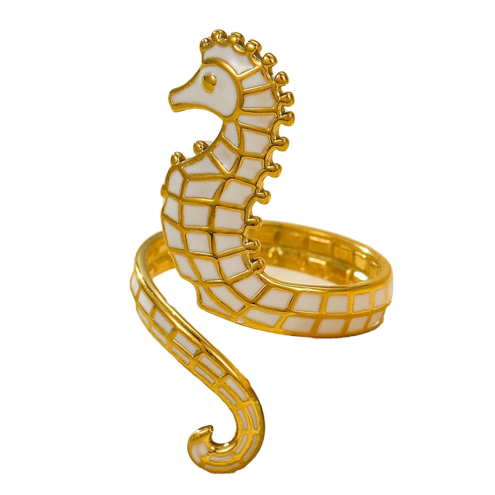 

Unique Oil Drop Design Seahorse Ring Adornment For Fashion Enthusiasts And Art Lovers Seeking Individual Style D