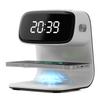 Modern Wireless LED Night Light Alarm Clock with Touch Control Plastic Lamp Body and Artistic Decoration
