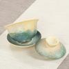 150ml Kiln Change Ceramic Gaiwan Vintage Tea Bowl Japanese Sancai Bowl Creative Tea Offering Bowl